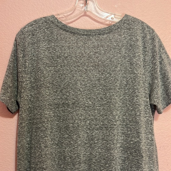 Z Supply Womens T Shirt Dress Gray Heathered Twisted Front V Neck Short Sleeve L - Picture 7 of 8